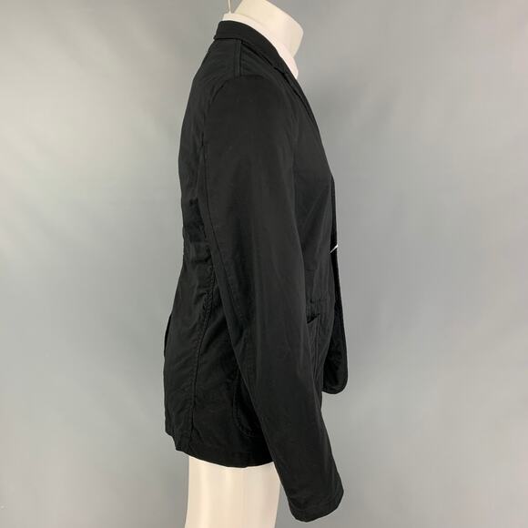 COMME des GARCONS HOMME Size L Black Cotton Blend Sport Coat - Picture 2 of 7
